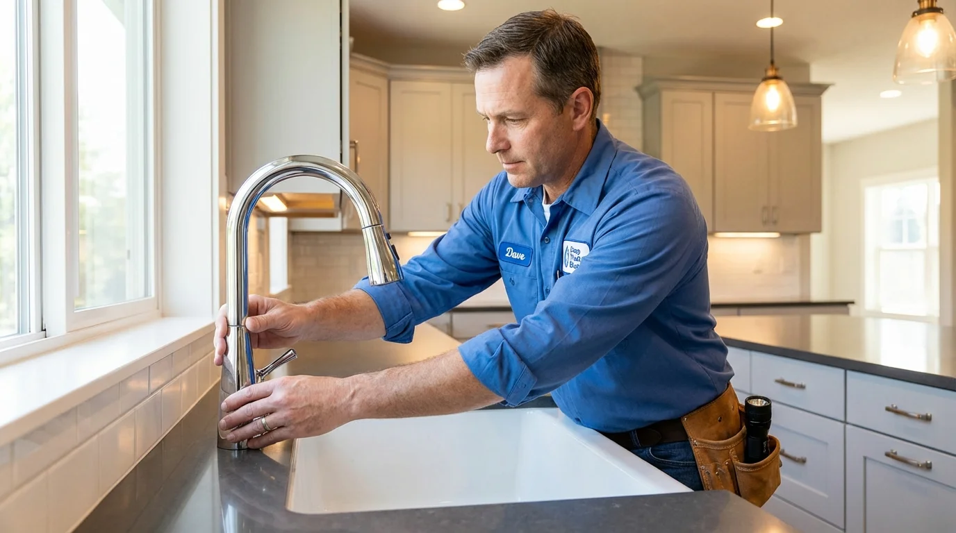 Kitchen faucet installation by Johns Plumbing LLC in Middletown
